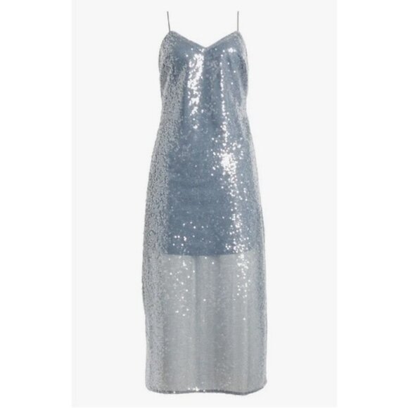 💕OPEN EDIT💕 Sequin Sleeveless Slipdress ~ Metallic Grey Folkstone XS NWT - Picture 8 of 16